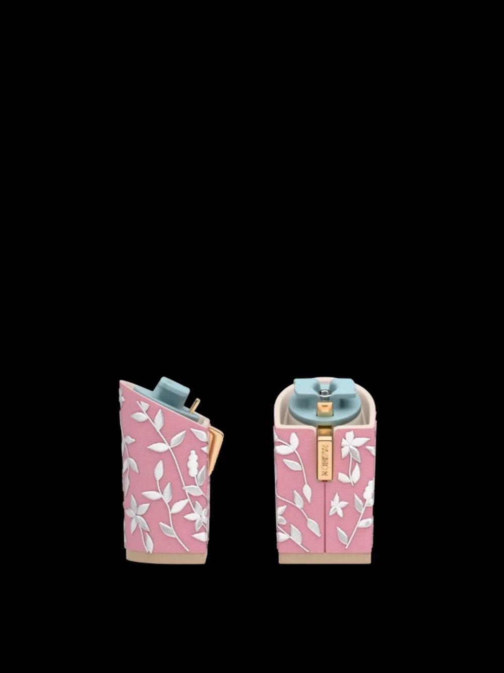 Pashion Footwear Block Heel Kit 4 Pink Floral Embroidery - Final Sale Size 5-6.5